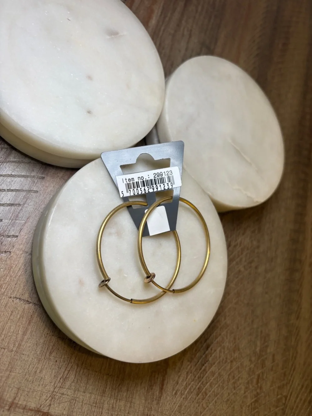 235 Pilgrim Gold-Tone Thin Hoop Earrings - Picture 6 of 7